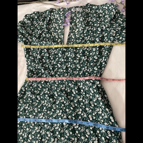 Reformation Elenor Open Back Green Mini Dress - Picture 5 of 14